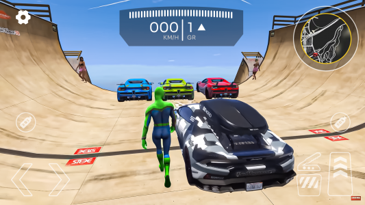 اسکرین شات بازی Superhero Car Mega Ramp Jump V 1