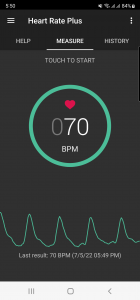 اسکرین شات 1 برنامه Heart Rate Plus: Pulse Monitor