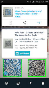 اسکرین شات برنامه QR & Barcode Reader Free 2