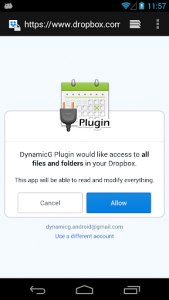 اسکرین شات برنامه DynamicG Dropbox Plugin 3
