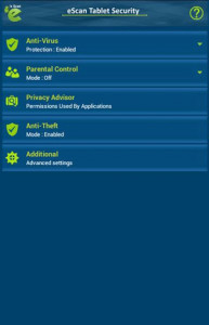اسکرین شات برنامه eScan Tablet Security 7