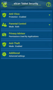 اسکرین شات برنامه eScan Tablet Security 1