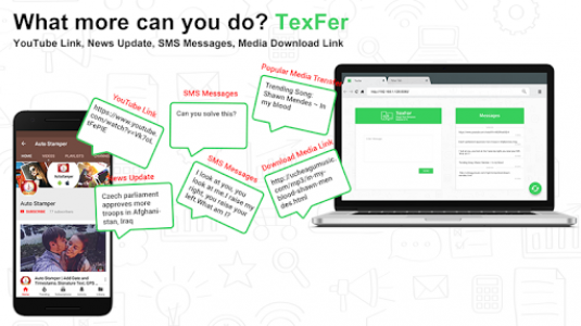 اسکرین شات برنامه TexFer: Free Text Transfer Between Mobile Desktop 3