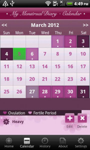 اسکرین شات برنامه My Menstrual Diary 4