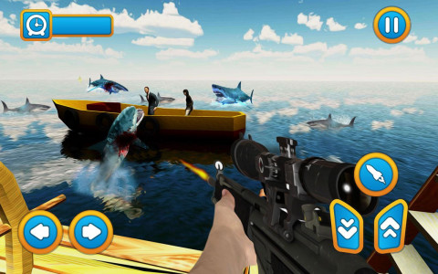 اسکرین شات بازی Angry Whale Shark Hunter - Raft Survival Mission 4