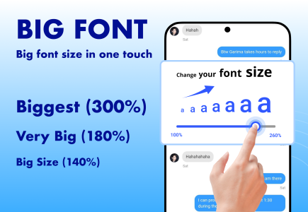اسکرین شات 1 برنامه Big Font - Big Text Size