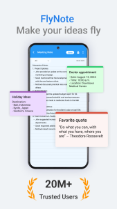 اسکرین شات 1 برنامه FlyNote - Notes, Notepad