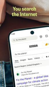اسکرین شات 1 برنامه Ecosia: Search to plant trees