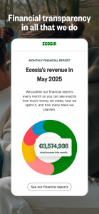 اسکرین شات 5 برنامه Ecosia: Search to plant trees