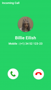 اسکرین شات برنامه Billie Eilish Fake Video Call 3