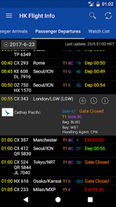 اسکرین شات برنامه Hong Kong Flight Info 2