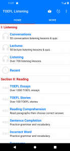 اسکرین شات برنامه TOEFL Learning English 1
