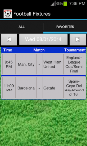اسکرین شات برنامه Football Fixtures 7