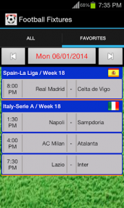 اسکرین شات برنامه Football Fixtures 2