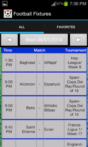 اسکرین شات برنامه Football Fixtures 6