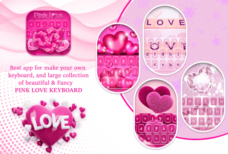 اسکرین شات برنامه Pink Love Keyboard 1