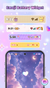 اسکرین شات 1 برنامه Cute Emoji Battery Widget