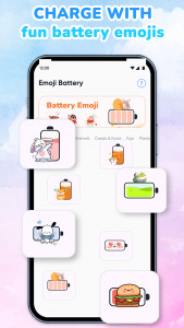 اسکرین شات 2 برنامه Emoji Battery: Status Bar