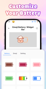 اسکرین شات 4 برنامه Emoji Battery: Widget Bar
