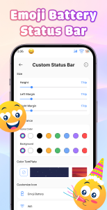 اسکرین شات 5 برنامه Emoji Battery: Widget Bar