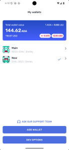 اسکرین شات 1 برنامه Yoroi - The Cardano Wallet