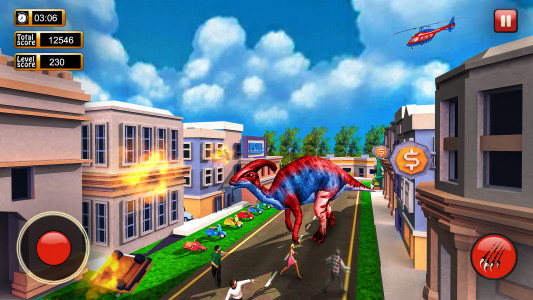 اسکرین شات بازی Dinosaur Games City Rampage 4
