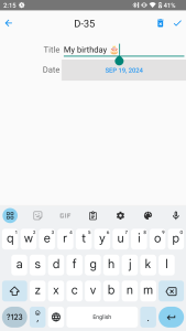 اسکرین شات 1 برنامه D-Day List