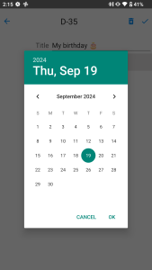اسکرین شات 2 برنامه D-Day List