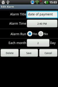 اسکرین شات برنامه Monthly Alarm 1