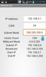 اسکرین شات برنامه Network IP  Calculator 1