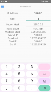 اسکرین شات 2 برنامه Network IP  Calculator