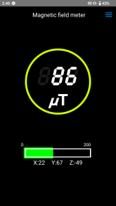 اسکرین شات 2 برنامه Magnetic field meter