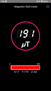 اسکرین شات 4 برنامه Magnetic field meter