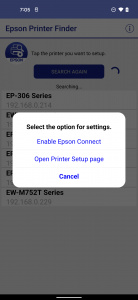 اسکرین شات برنامه Epson Printer Finder 2