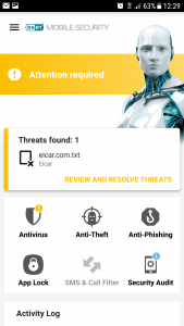 اسکرین شات برنامه ESET Mobile Security Telekom Edícia 2