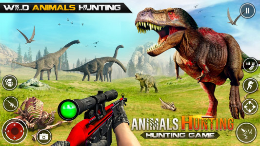 اسکرین شات برنامه Dinosaur Hunting Gun Games 1