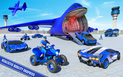 اسکرین شات برنامه US Police ATV Quad Bike Plane Car Transport Games 1