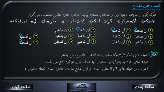 اسکرین شات برنامه قواعد عربی کنکور 7
