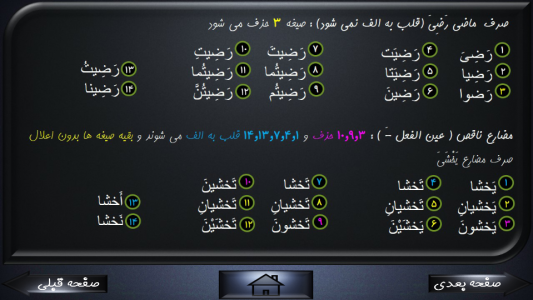 اسکرین شات برنامه قواعد عربی کنکور 11