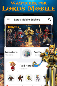 اسکرین شات برنامه WAStickers For Lords Mobile 2