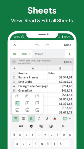اسکرین شات 2 برنامه SheetsReader: View, Edit
