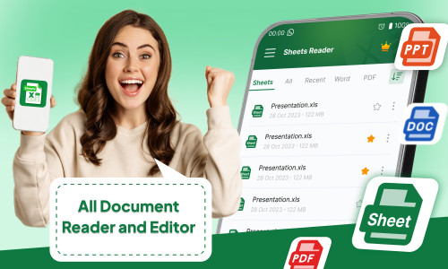 اسکرین شات 1 برنامه SheetsReader:View, Edit, Share