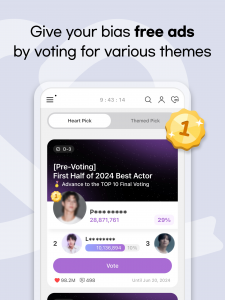 اسکرین شات برنامه CHOEAEDOL CELEB: K-Star Voting 2