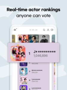 اسکرین شات 1 برنامه Kdrama Actor Vote&Rank