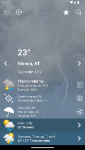 اسکرین شات 2 برنامه Weather XL Austria PRO