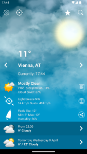 اسکرین شات 1 برنامه Weather XL Austria PRO