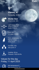 اسکرین شات 4 برنامه Weather XL Austria PRO