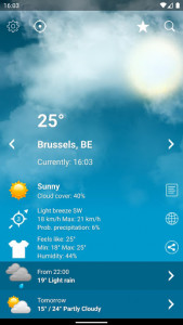 اسکرین شات برنامه Weather XL PRO Belgium 1