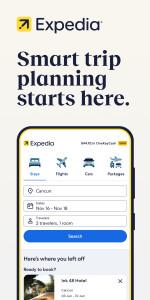 اسکرین شات 1 برنامه Expedia: Hotels, Flights, Cars