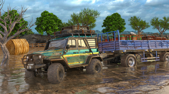 اسکرین شات برنامه Offroad Mud Truck Driving Sim 2